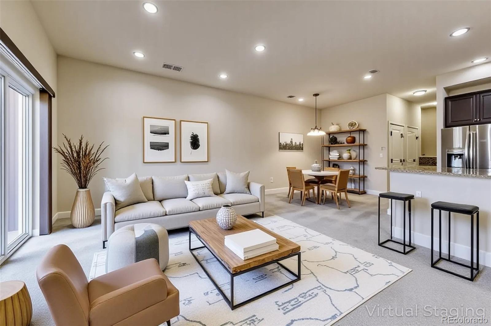 a living room with furniture