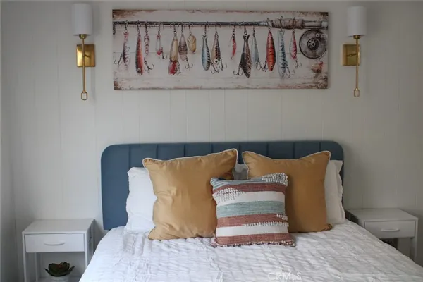 a building with a bed and a couch