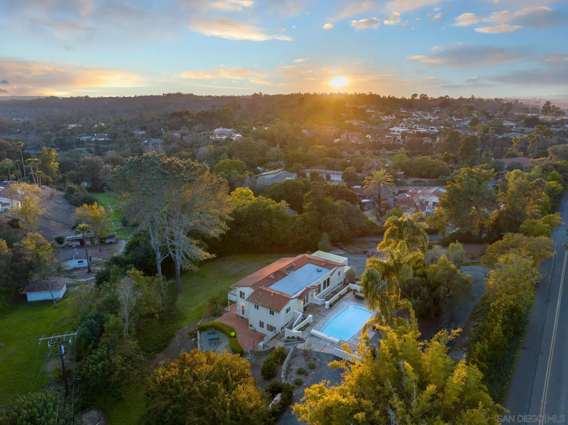 6347 Las Colinas Rancho Santa Fe, CA 92067 - Photo 2 of 24 an aerial view of residential house with outdoor space and river