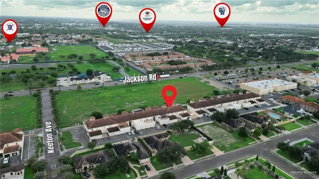 a view of swimming pool from a yard