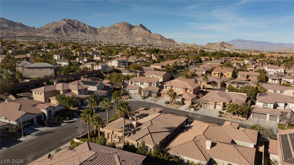 11425 Rancho Portena Avenue Las Vegas, NV 89138 - Photo 56 of 58 Aerial view of residential area with mountains