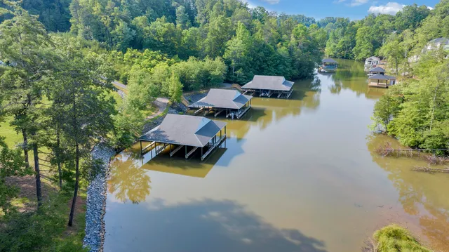 an aerial view of green landscape with trees houses and mountain view