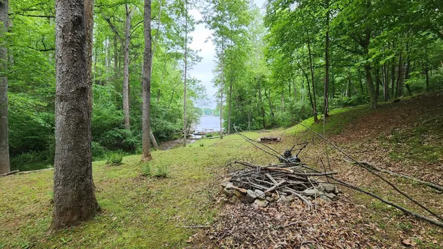 a view of a lake with houses