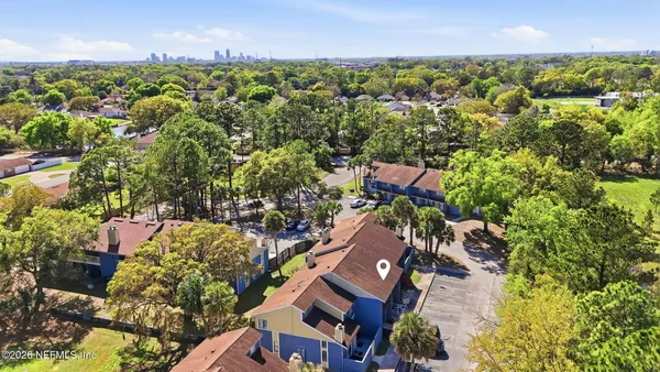 a aerial view of a house