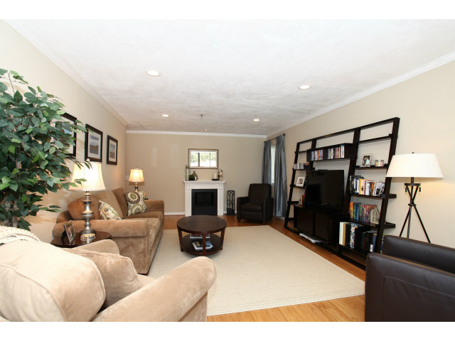 1115 Continentals Way, Unit 203 Belmont, CA 94002 - Photo 2 of 16 a living room with furniture a lamp and a potted plant