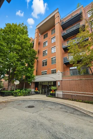 front view of a building with a street