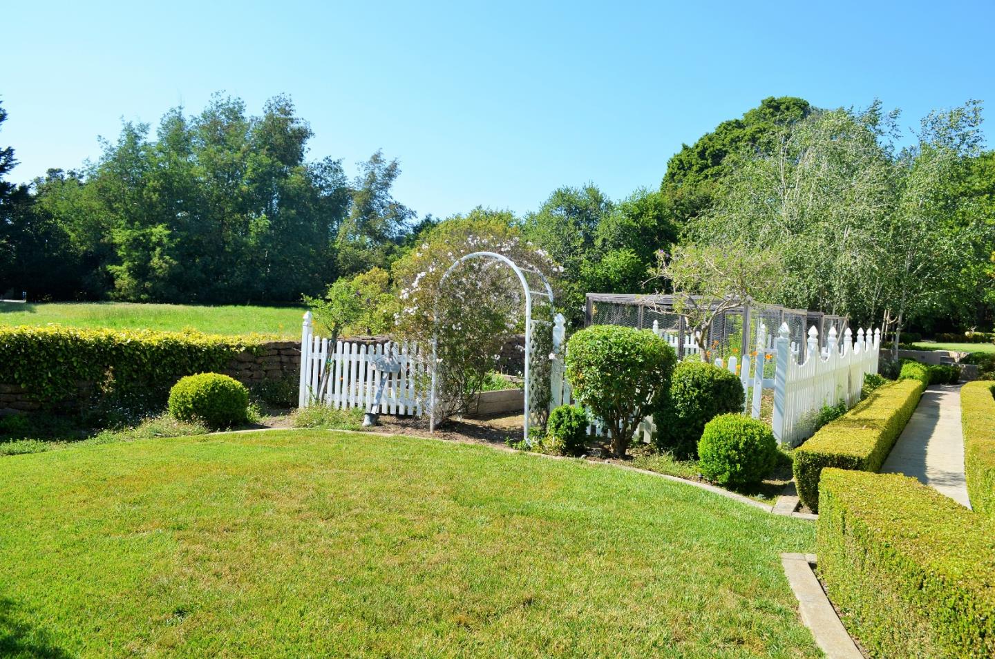 385 Tolak Road Aptos, CA 95003 - Photo 79 of 82 a view of a garden with lawn chairs and a large tree
