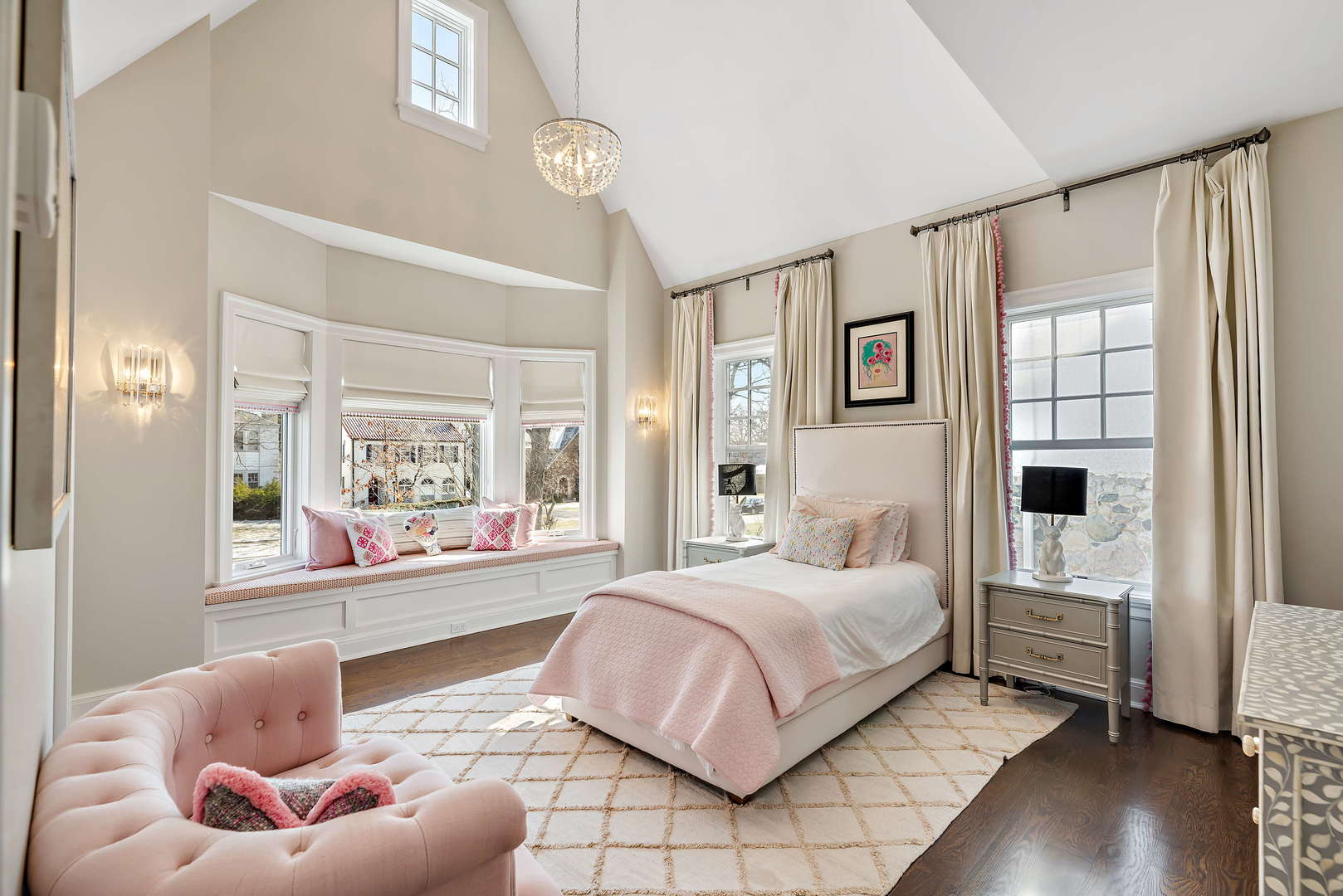 Undisclosed Address Winnetka, IL 60093 - Photo 24 of 41 a bedroom with a bed and wooden floor