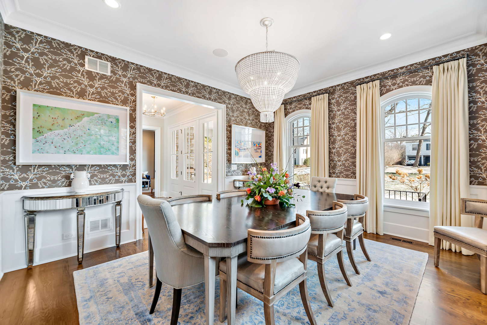 Undisclosed Address Winnetka, IL 60093 - Photo 5 of 41 a view of a dining room with furniture window and wooden floor