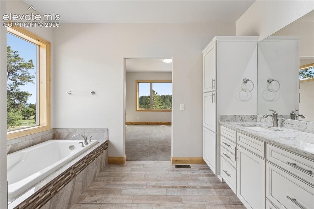 10840 Vollmer Road Colorado Springs, CO 80908 - Photo 28 of 49 a bathroom with a bathtub and a sink