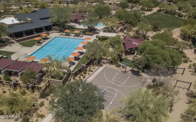 a view of a city with mountains in the background