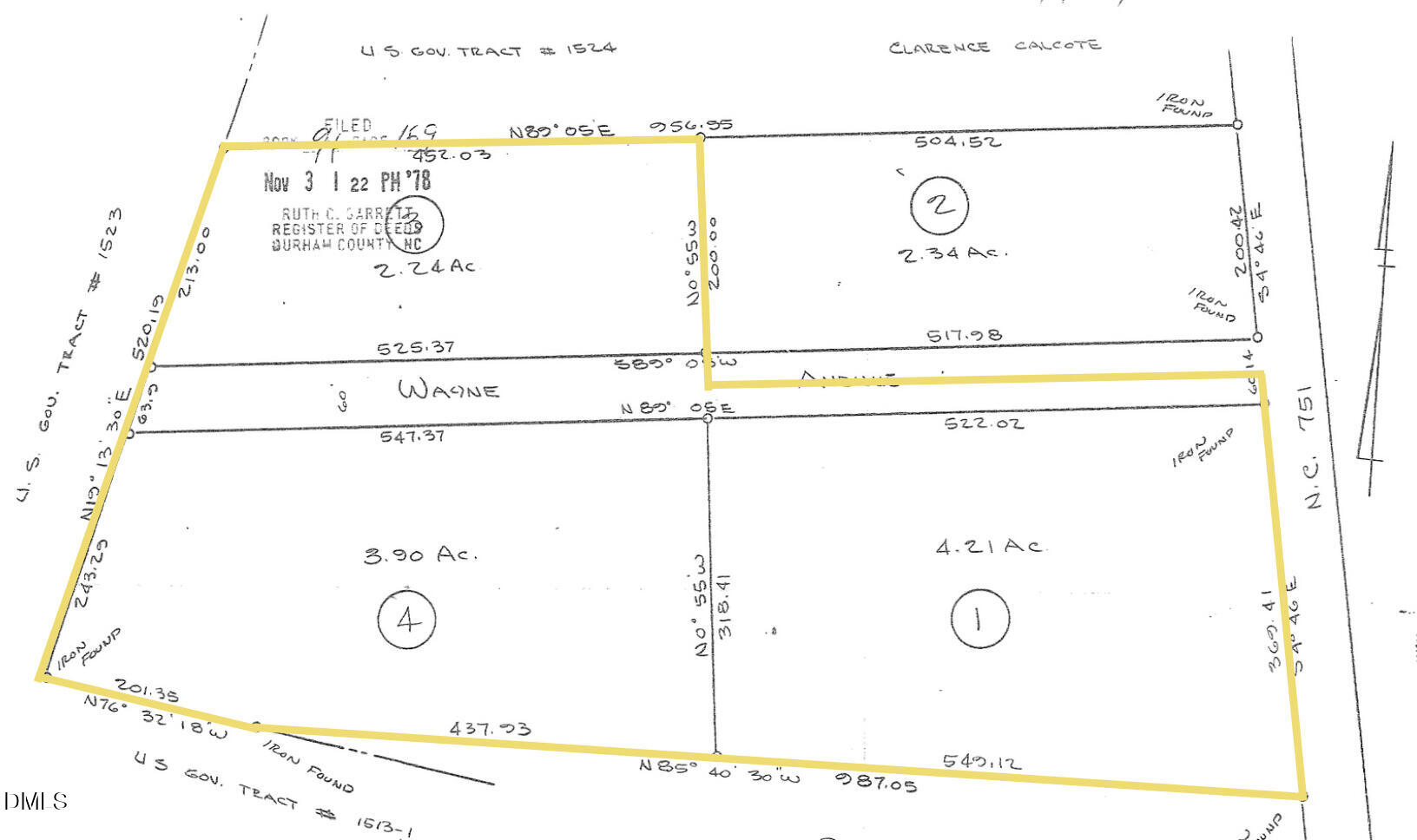 8200 Highway 751 Durham, NC 27713 - Photo 3 of 6 Plat - 9.88 Acre Assemblage - Hwy 751