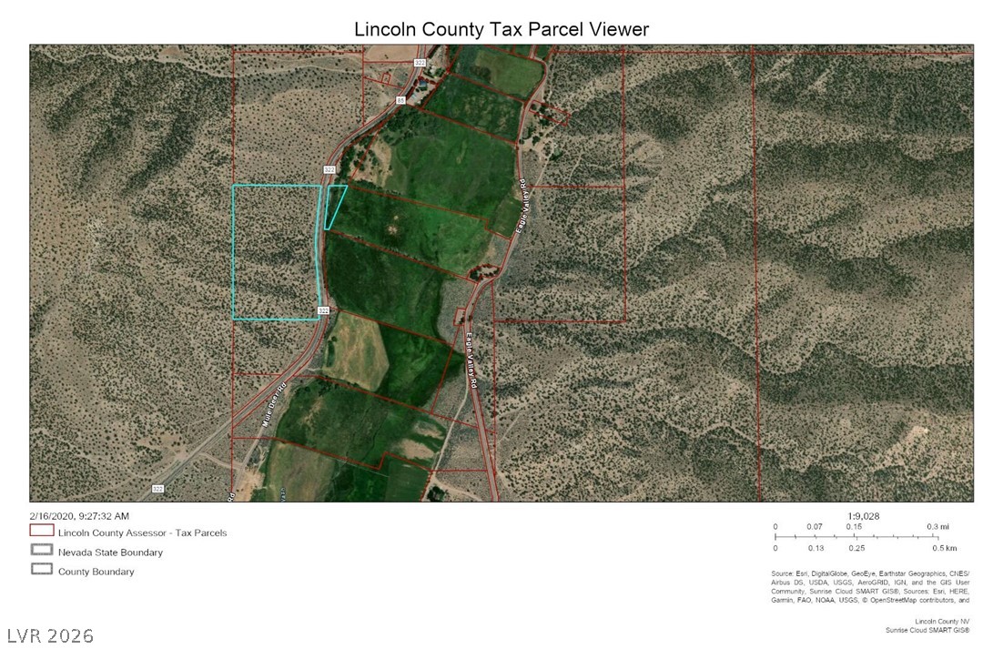 322 (30.15 Ac) Pioche, NV 89043 - Photo 13 of 13 Aerial map of property and surrounding area with property boundaries highlighted