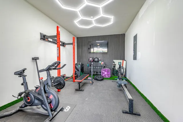 a view of a backyard with a garden