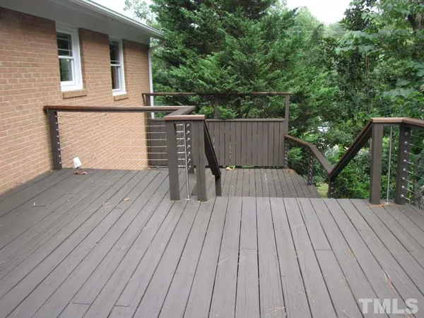 a view of wooden deck