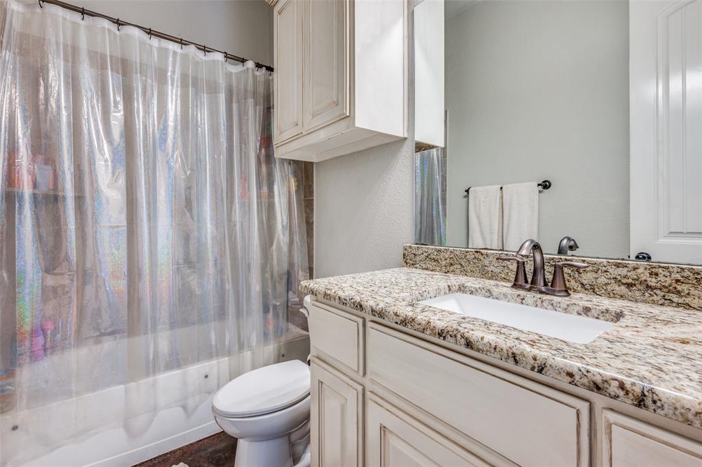 4140 Fm 2450 Krum, TX 76249 - Photo 23 of 28 a bathroom with a granite countertop sink and a mirror