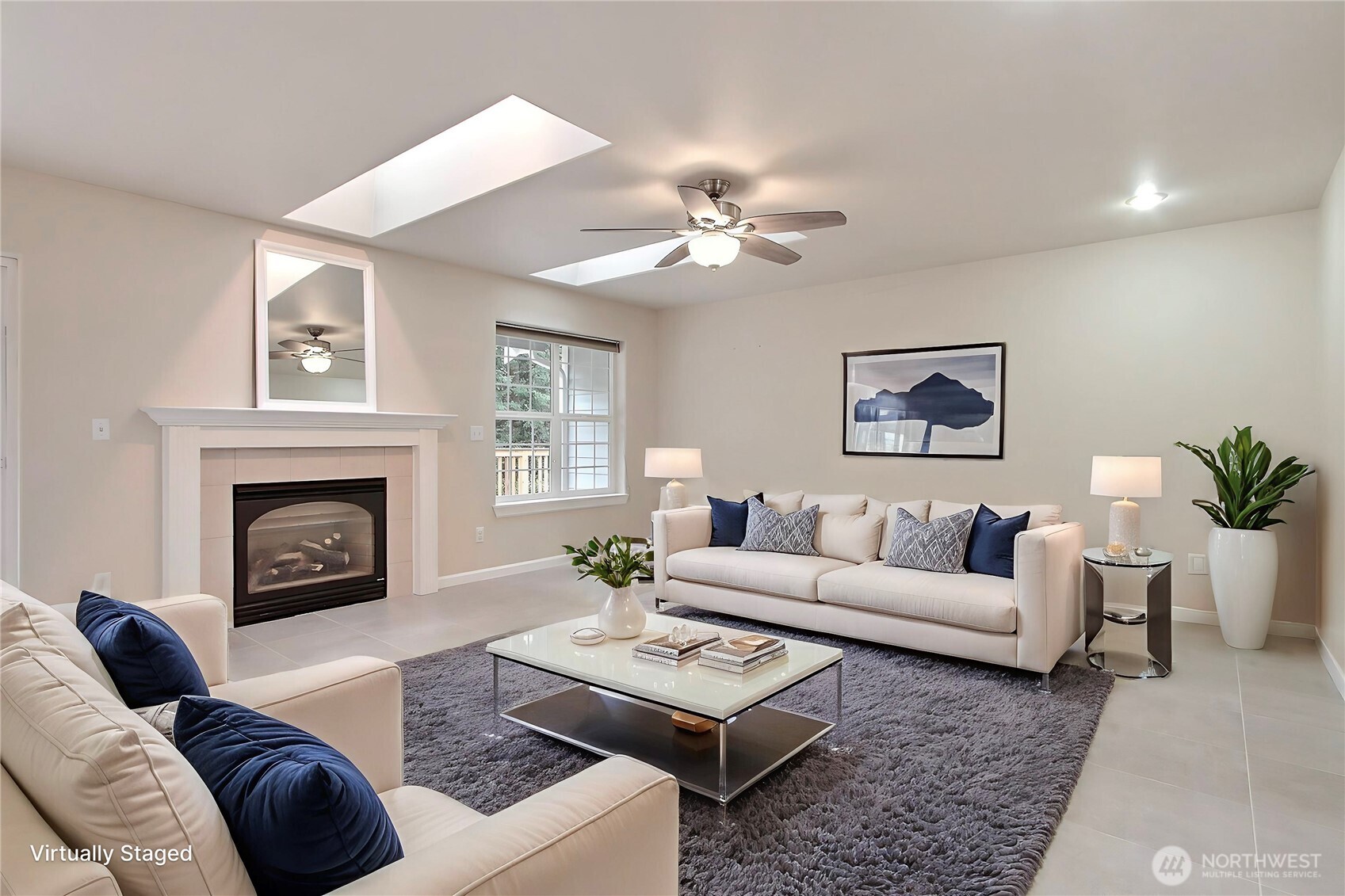 3841 Mari Lane Southeast Olympia, WA 98513 - Photo 6 of 24 a living room with furniture a fireplace with window