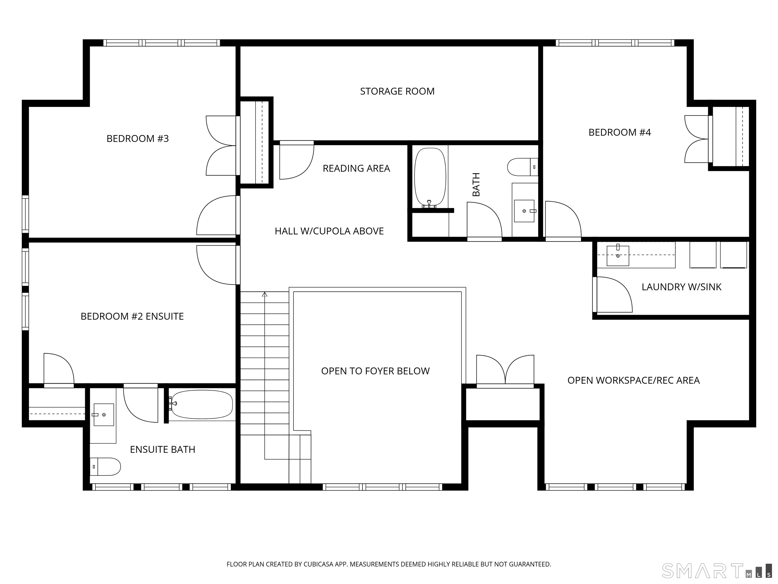 5 Upland Pastures Road Sherman, CT 06784 - Photo 39 of 40 Floorplan for the second floor. Attic access is from the laundry room. Additional storage room has sheet rocked walls and tiled floors.