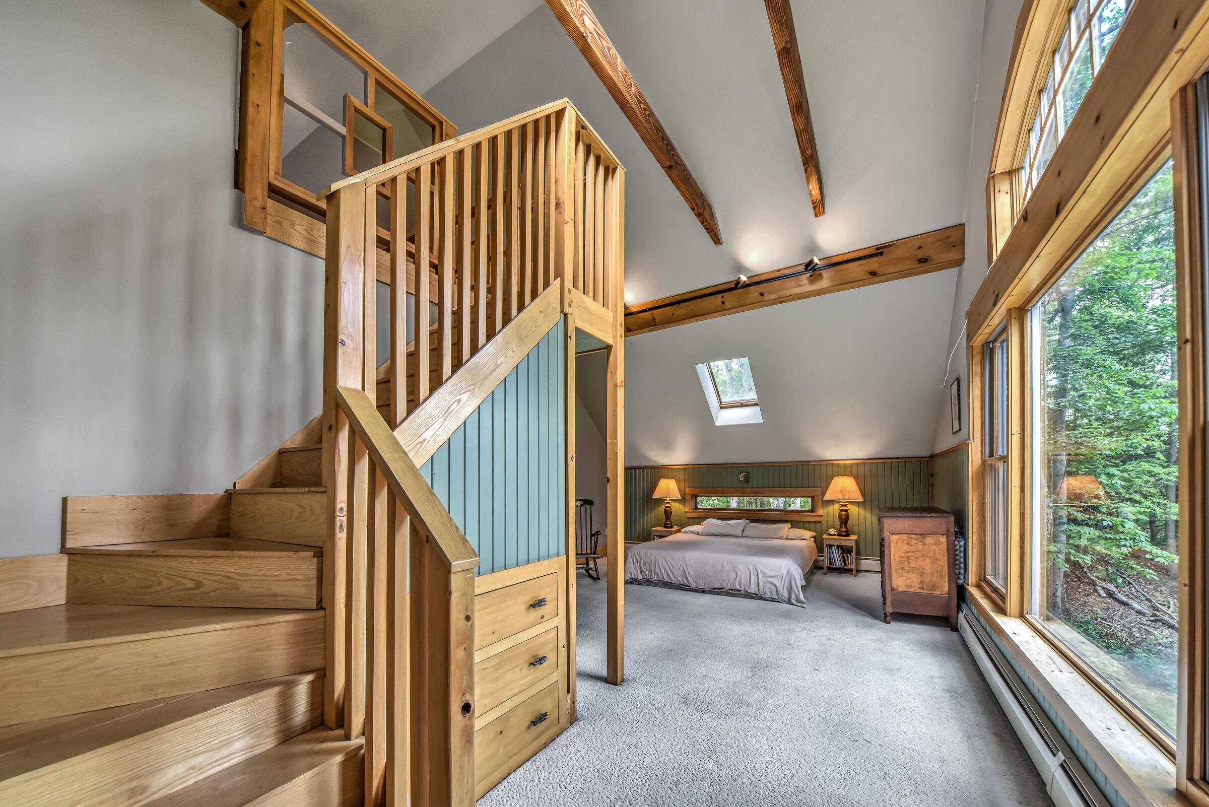 1230 Medway Road Millinocket, ME 04462 - Photo 33 of 68 Stairs to loft in primary suite