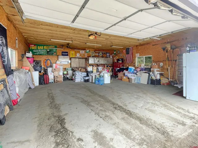 a view of a garden with an tree