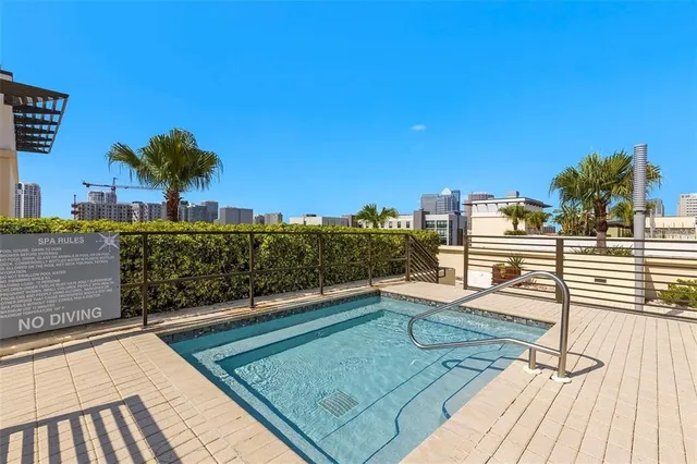 a view of a balcony with an ocean view