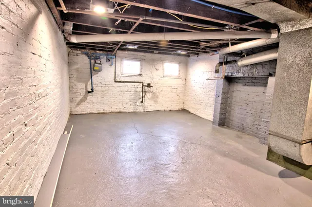 a view of a room with racks