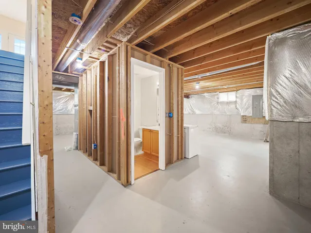 an aerial view of a yard with a table and chairs