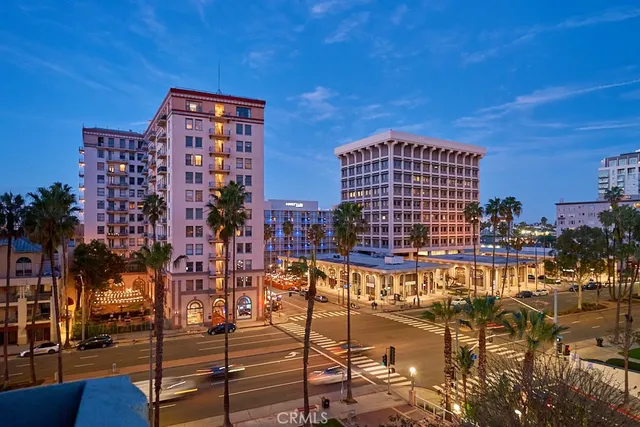 a front view of a building with glass windows