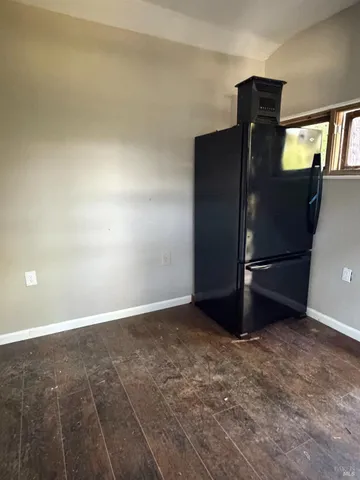 an empty room with a workbench