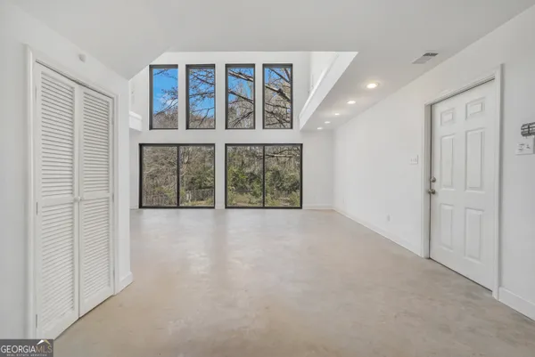 a view of a lake with outdoor space