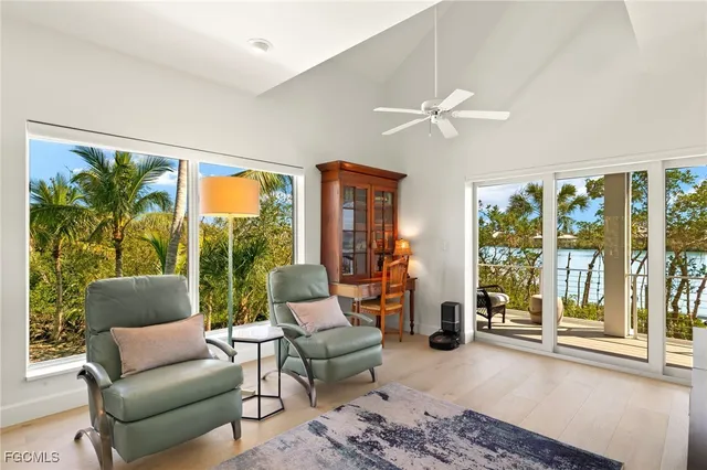 a balcony with view of the ocean view