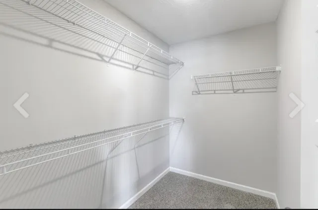 a view of a room with racks on the wall