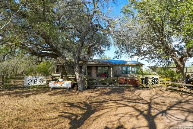 a view of a house that has a tree in it