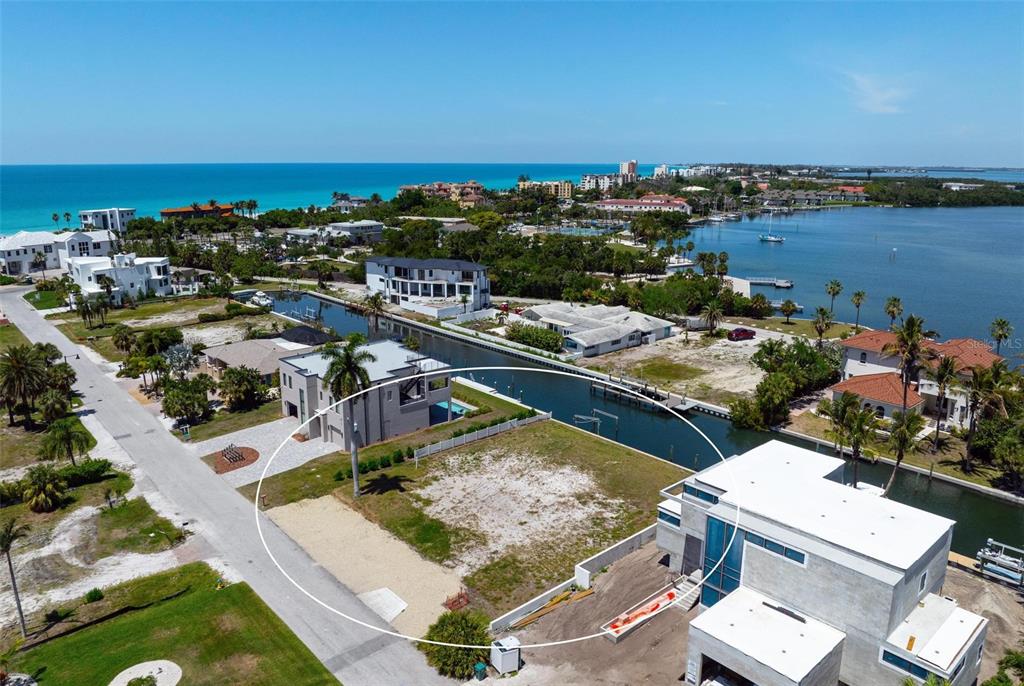 581 Rountree Drive Longboat Key, FL 34228 - Photo 39 of 50 an aerial view of a house with a ocean view