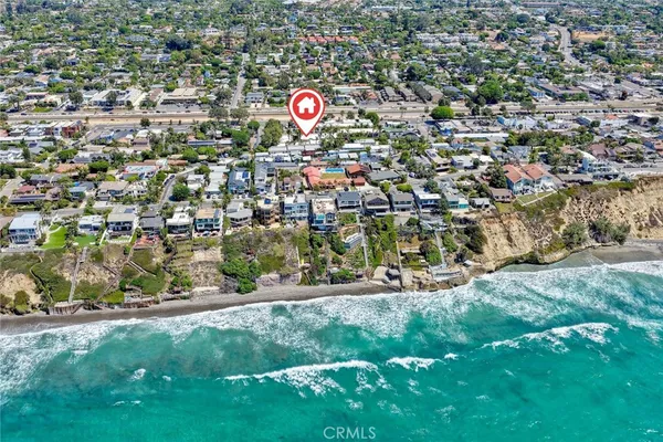 an aerial view of a house