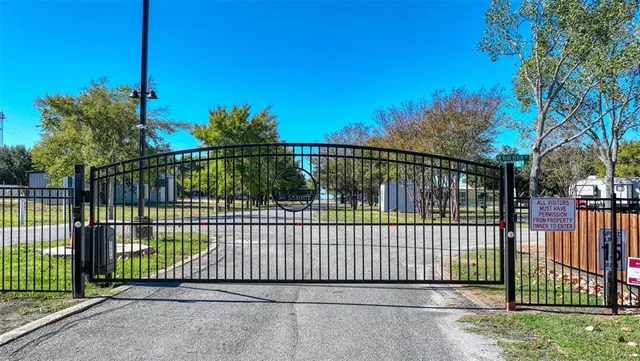 a view of a park with swings