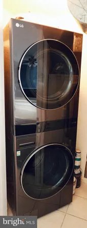 a close view of washer and dryer