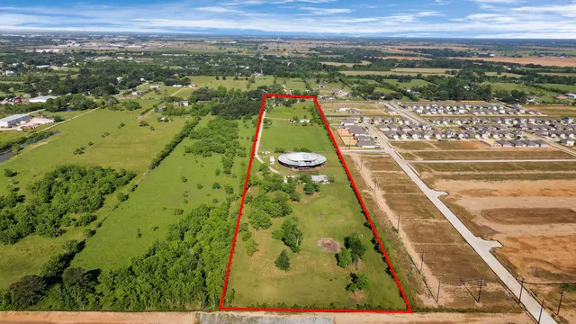 a view of a lake with a houses