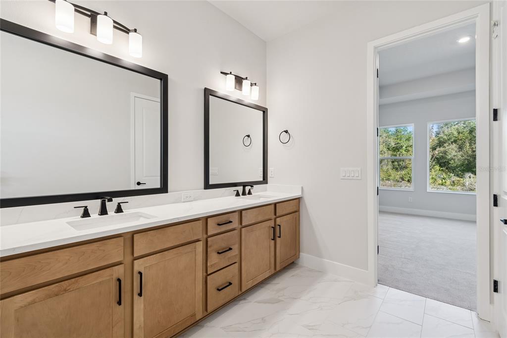 31479 Hayman Loop Wesley Chapel, FL 33545 - Photo 20 of 45 a bathroom with a double vanity sink and a mirror