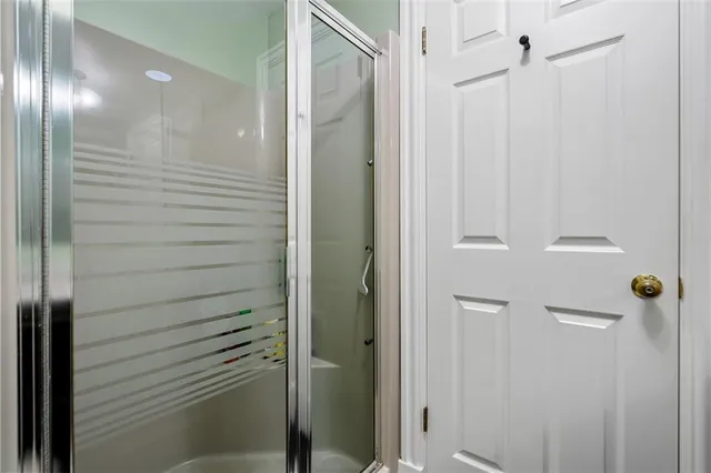 a bathroom with a shower