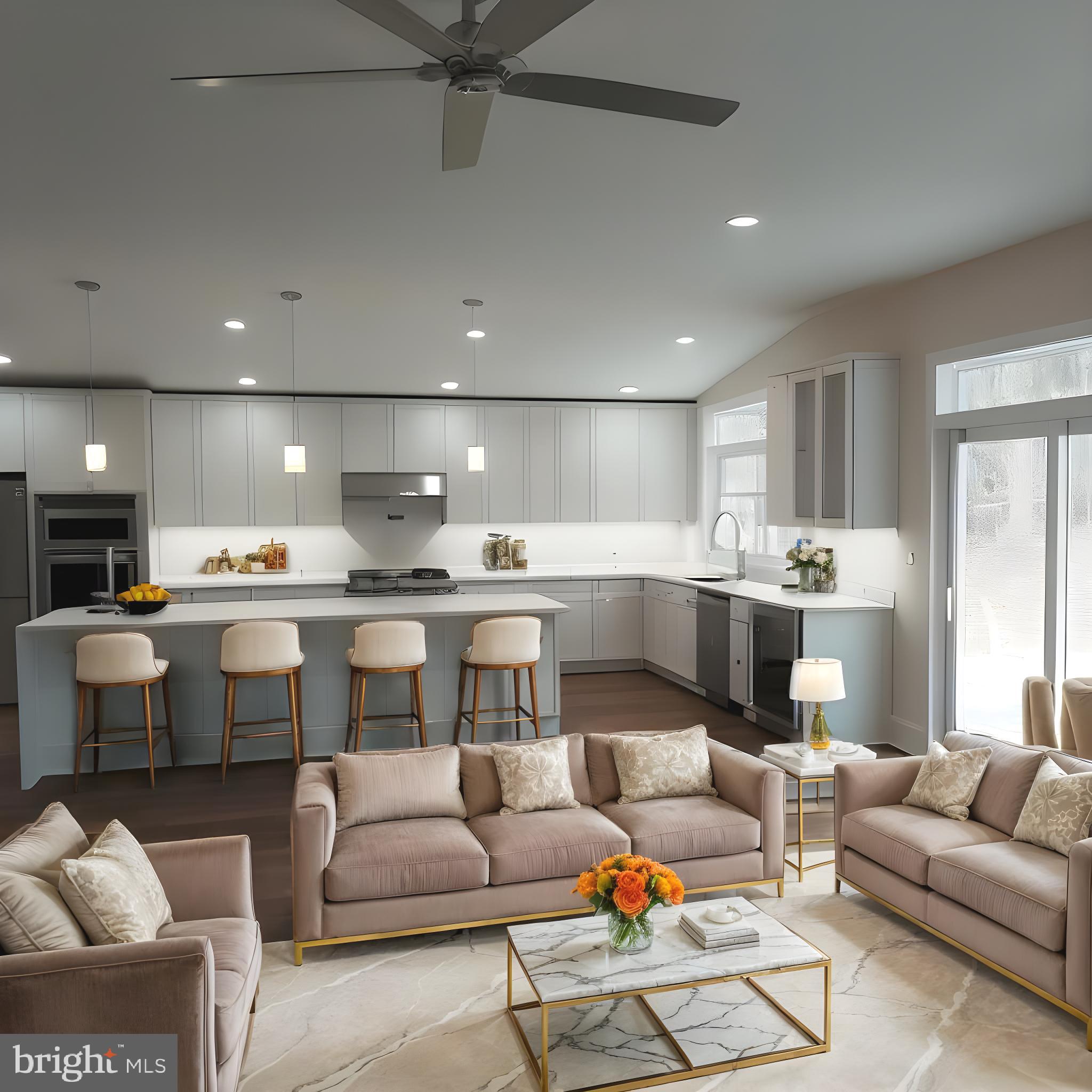 4909 Threadneedle Road Wilmington, DE 19807 - Photo 9 of 33 a living room with furniture and kitchen view