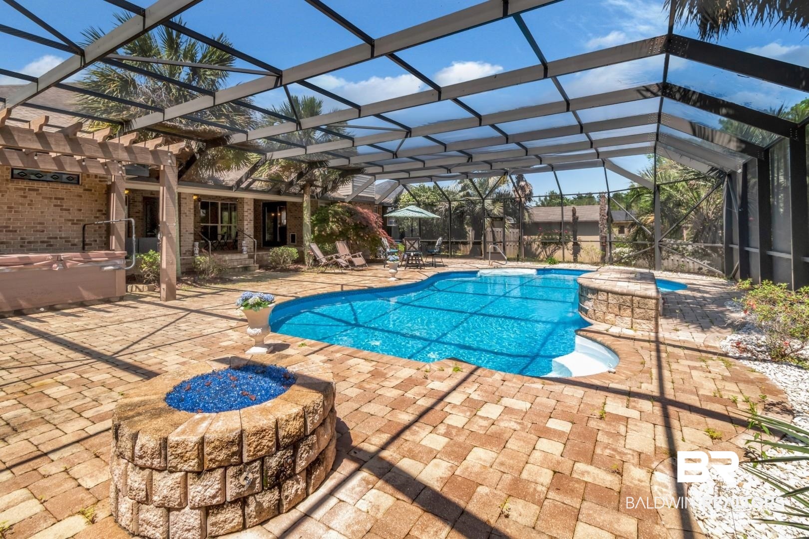 27890 Rileywood Drive Daphne, AL 36526 - Photo 39 of 49 Outdoor pool featuring a lanai, a jacuzzi, and a patio area