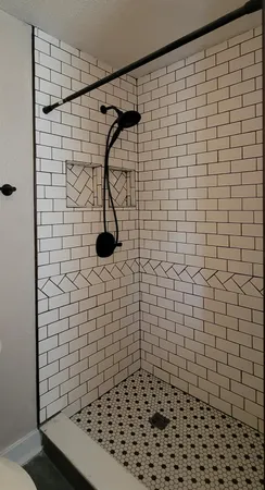 a bathroom with a shower
