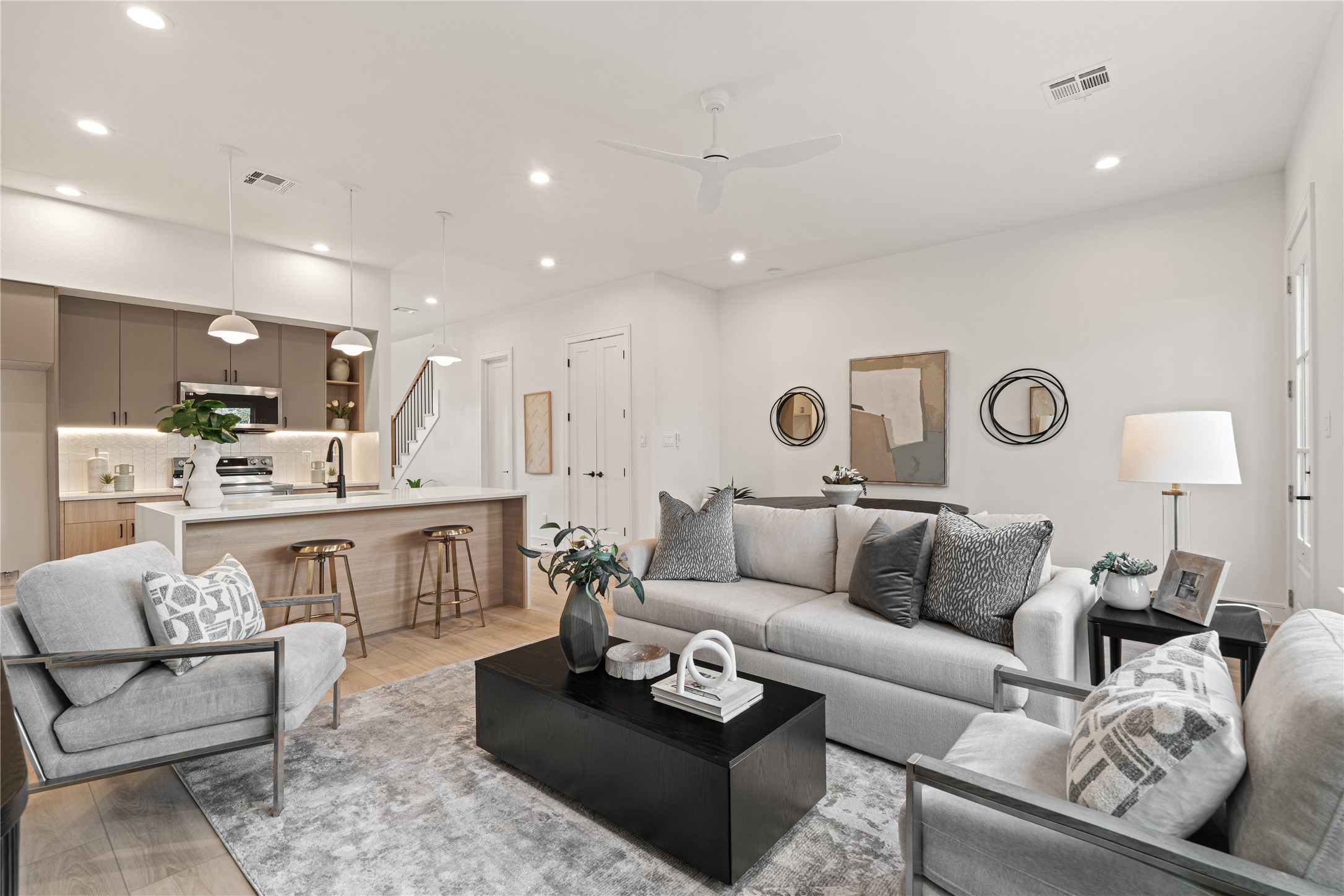 8019 Grandview Street Houston, TX 77051 - Photo 15 of 34 Another angle highlighting the open layout and effortless flow between living and kitchen spaces.