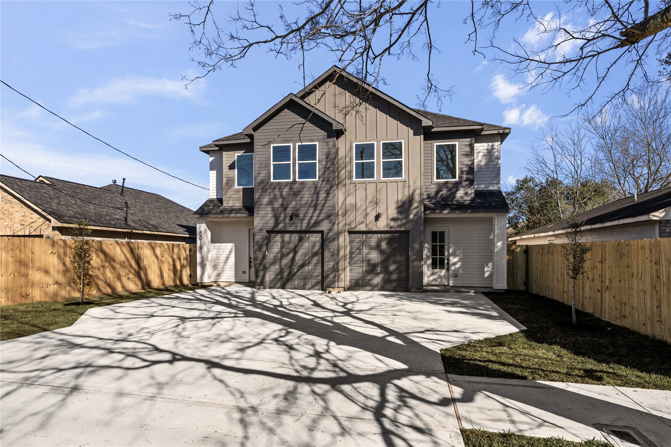 8019 Grandview Street Houston, TX 77051 - Photo 34 of 34 Straight-on exterior showcasing symmetry, clean finishes, and a polished new-build look.