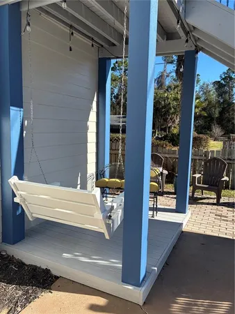 a view of outdoor space with seating area