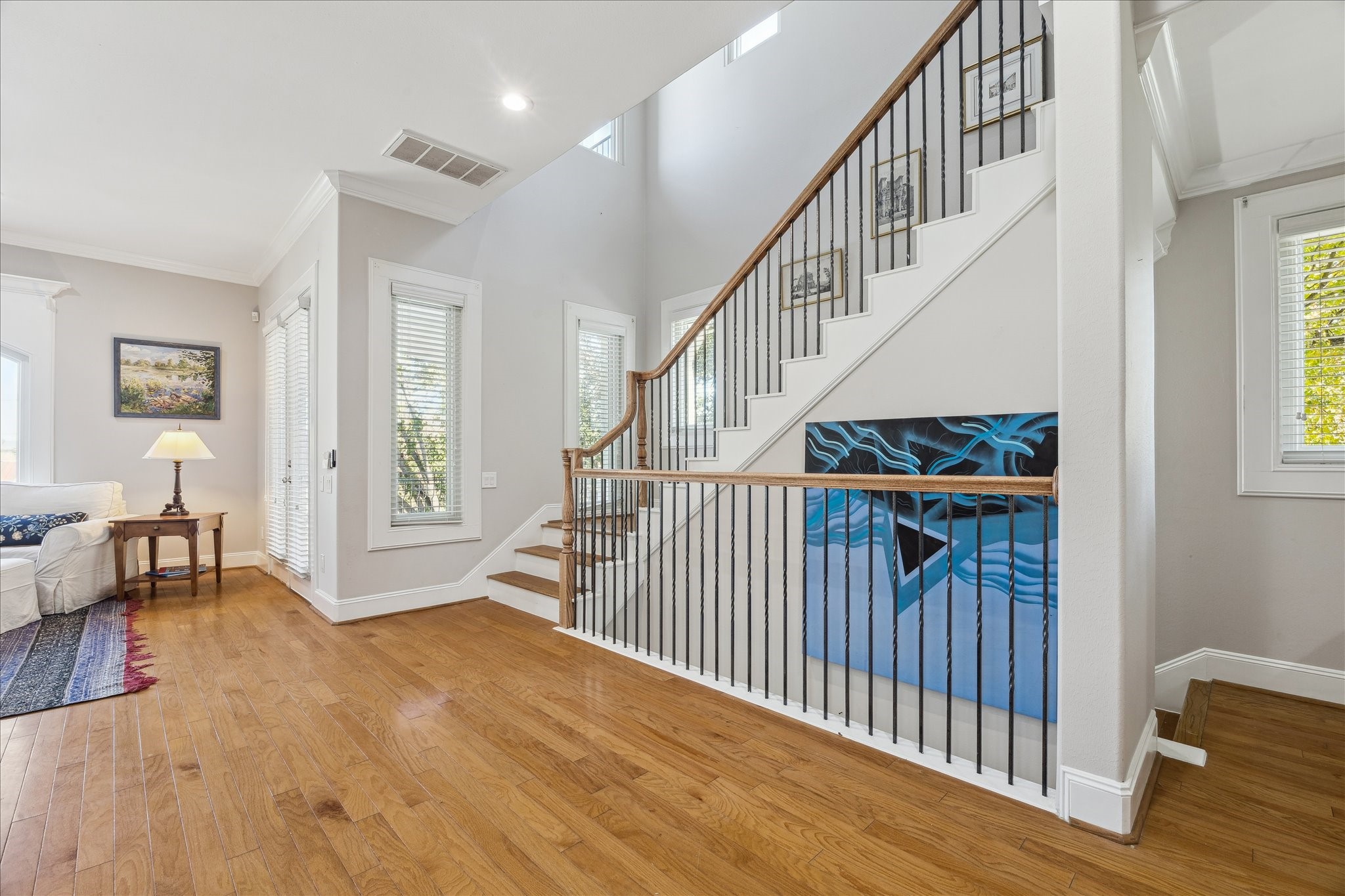 4701 Inker Street Houston, TX 77007 - Photo 10 of 45 a view of entryway livingroom and hall with wooden floor
