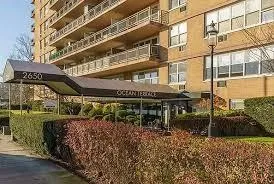 front view of a building with a street