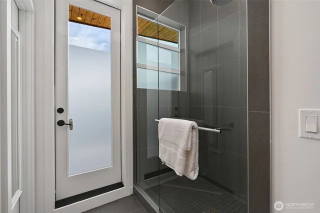 a bathroom with a shower