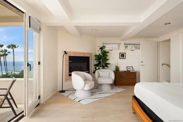 a bathroom with a shower and a mirror